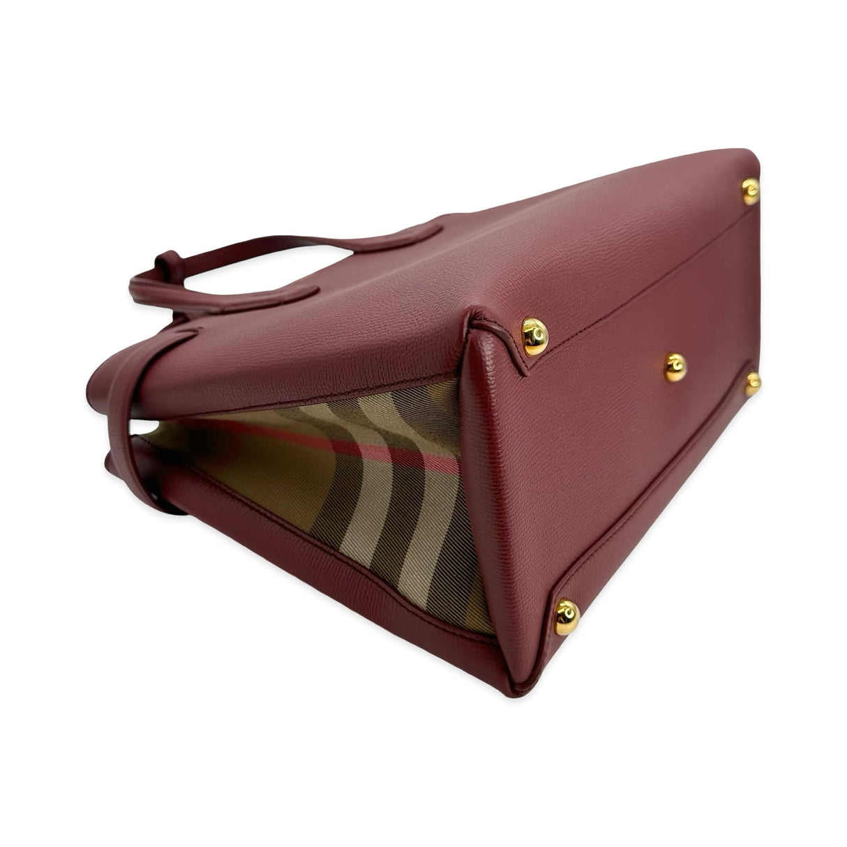 Calfskin Medium Banner Check Tote