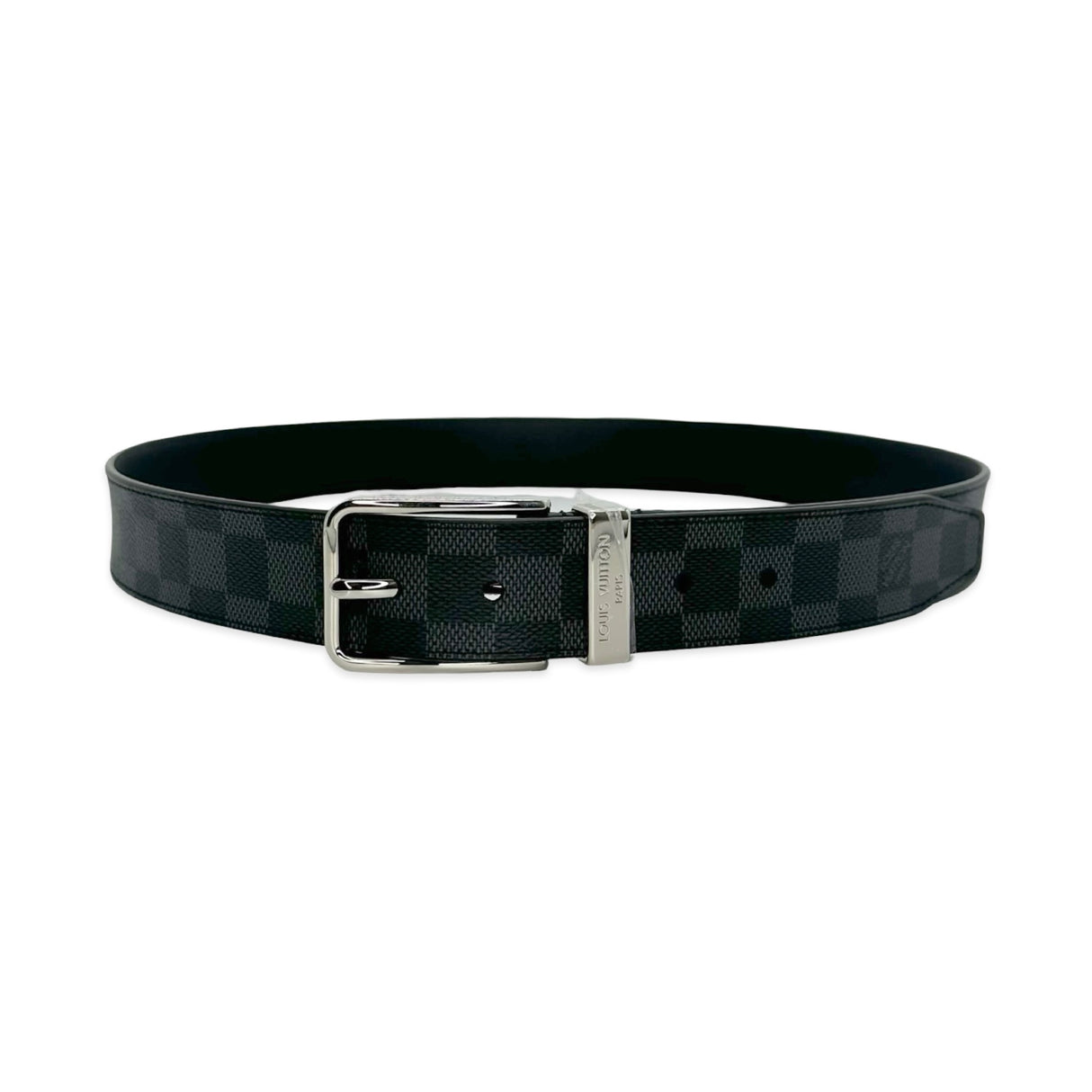 LOUIS VUITTON: Damier Graphite Pont Neuf Belt