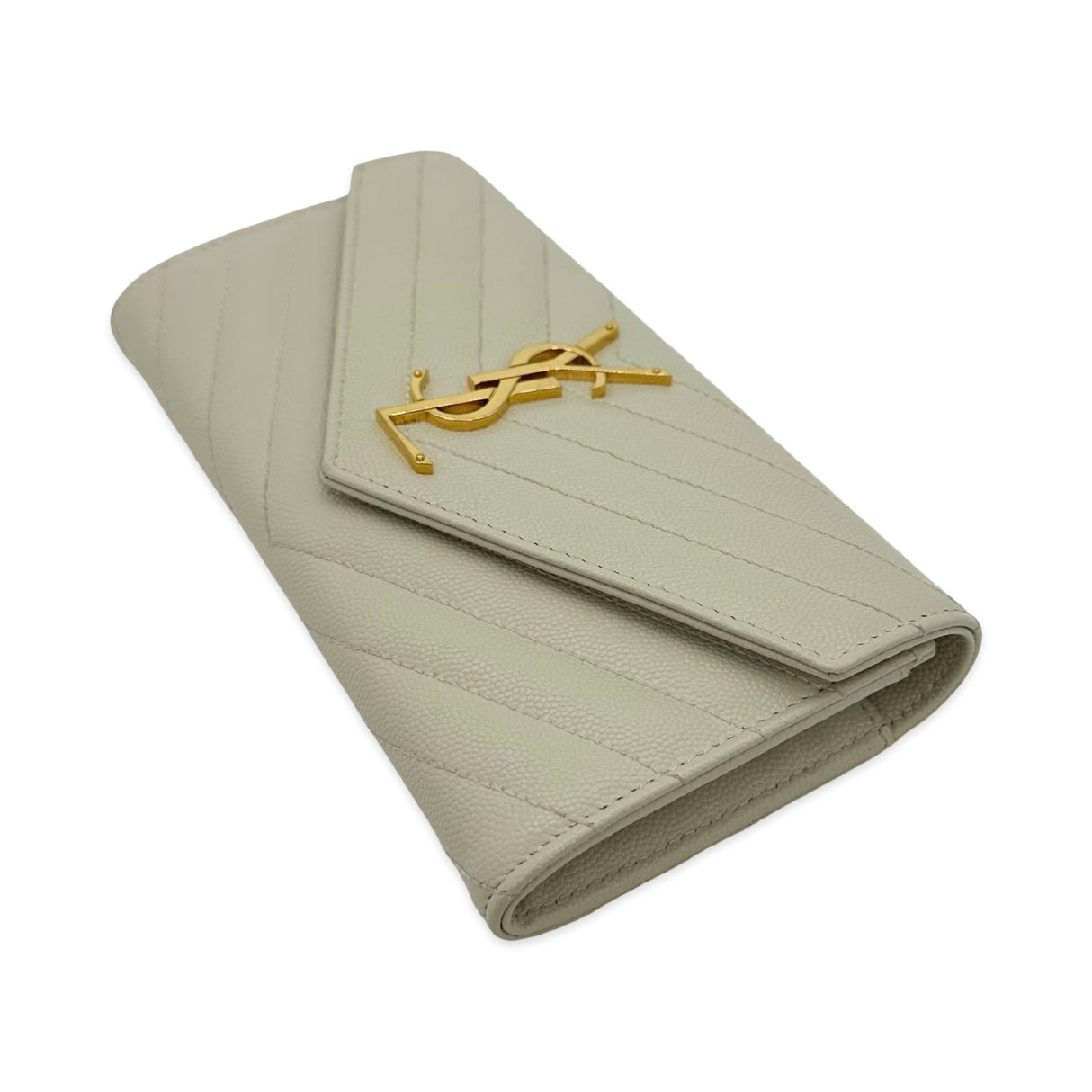 Quilted Grain de Poudre Large Flap Wallet