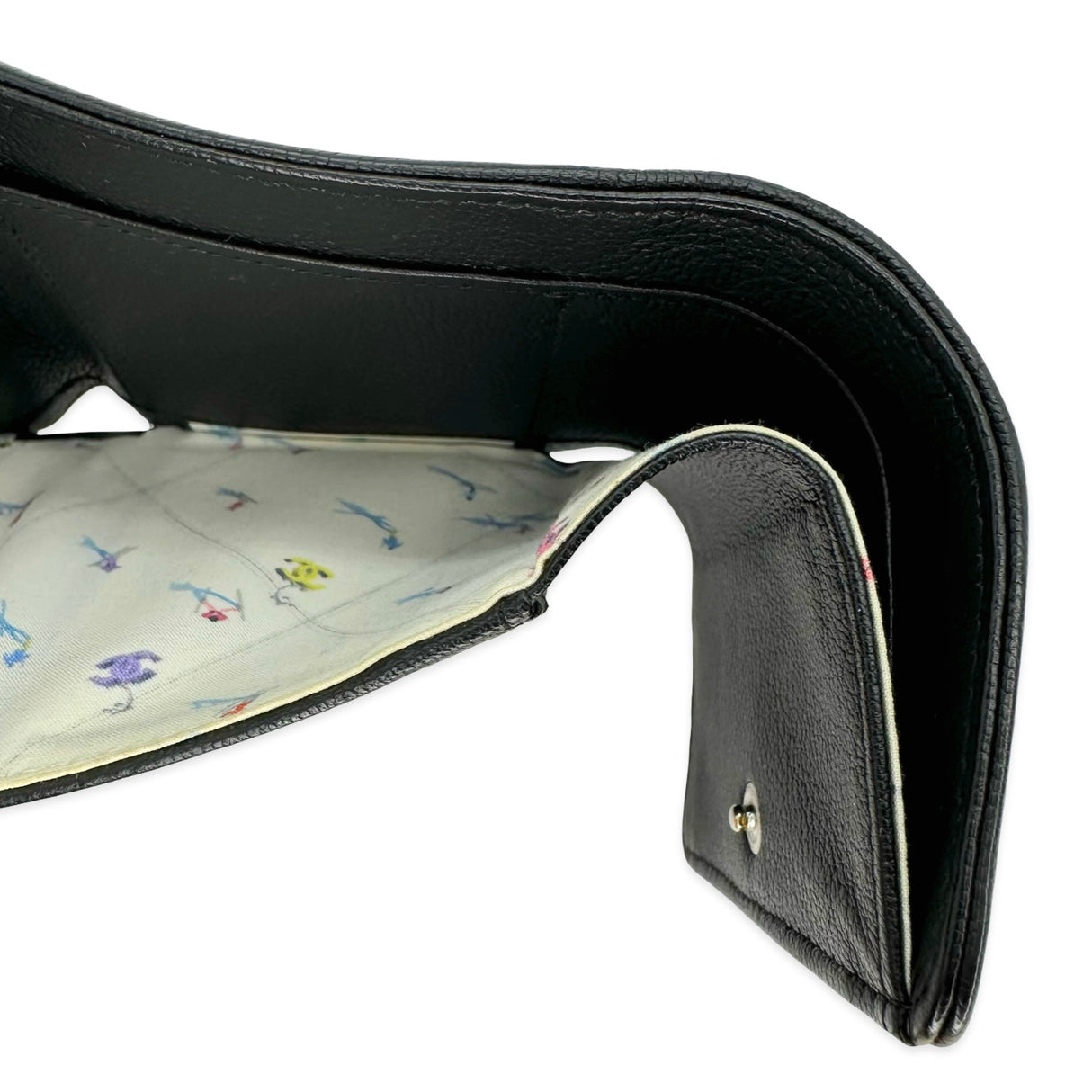 CHANEL: Leather Coco Mark Ski Compact Wallet