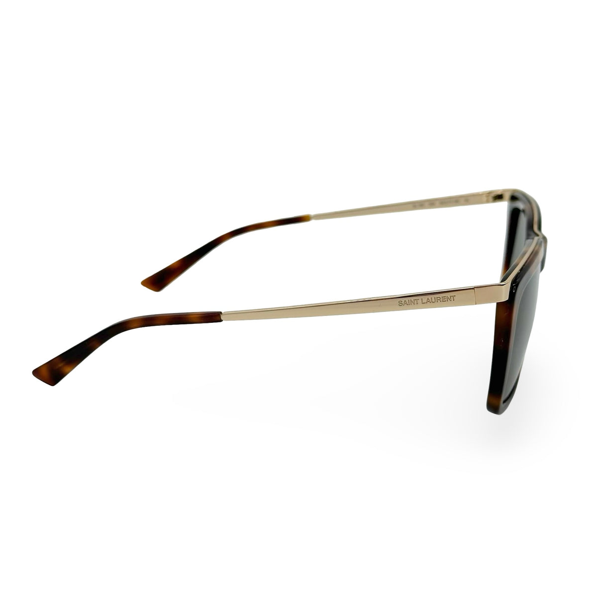 SAINT LAURENT: Tortoiseshell Square Sunglasses