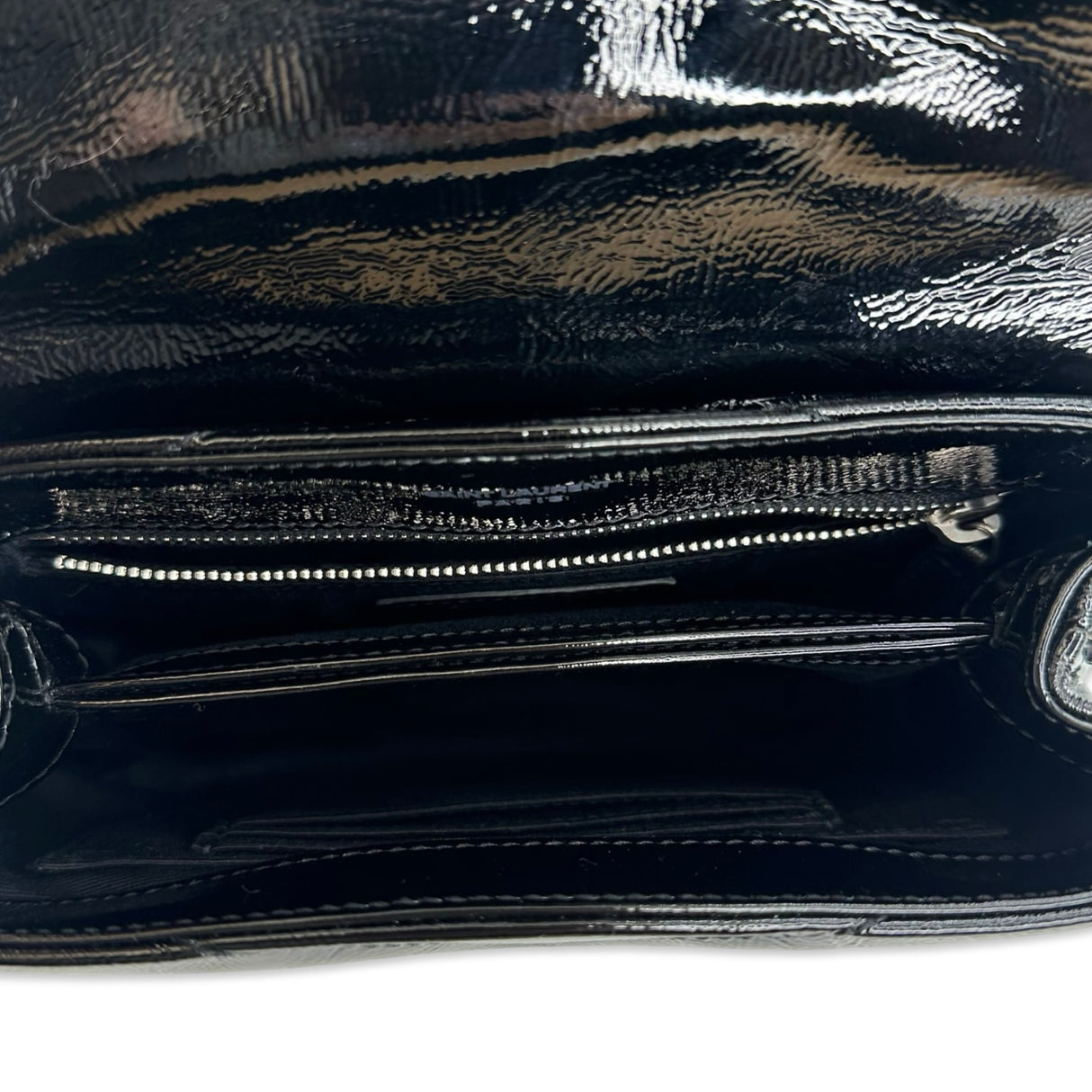 SAINT LAURENT: Quilted Patent Toy Loulou