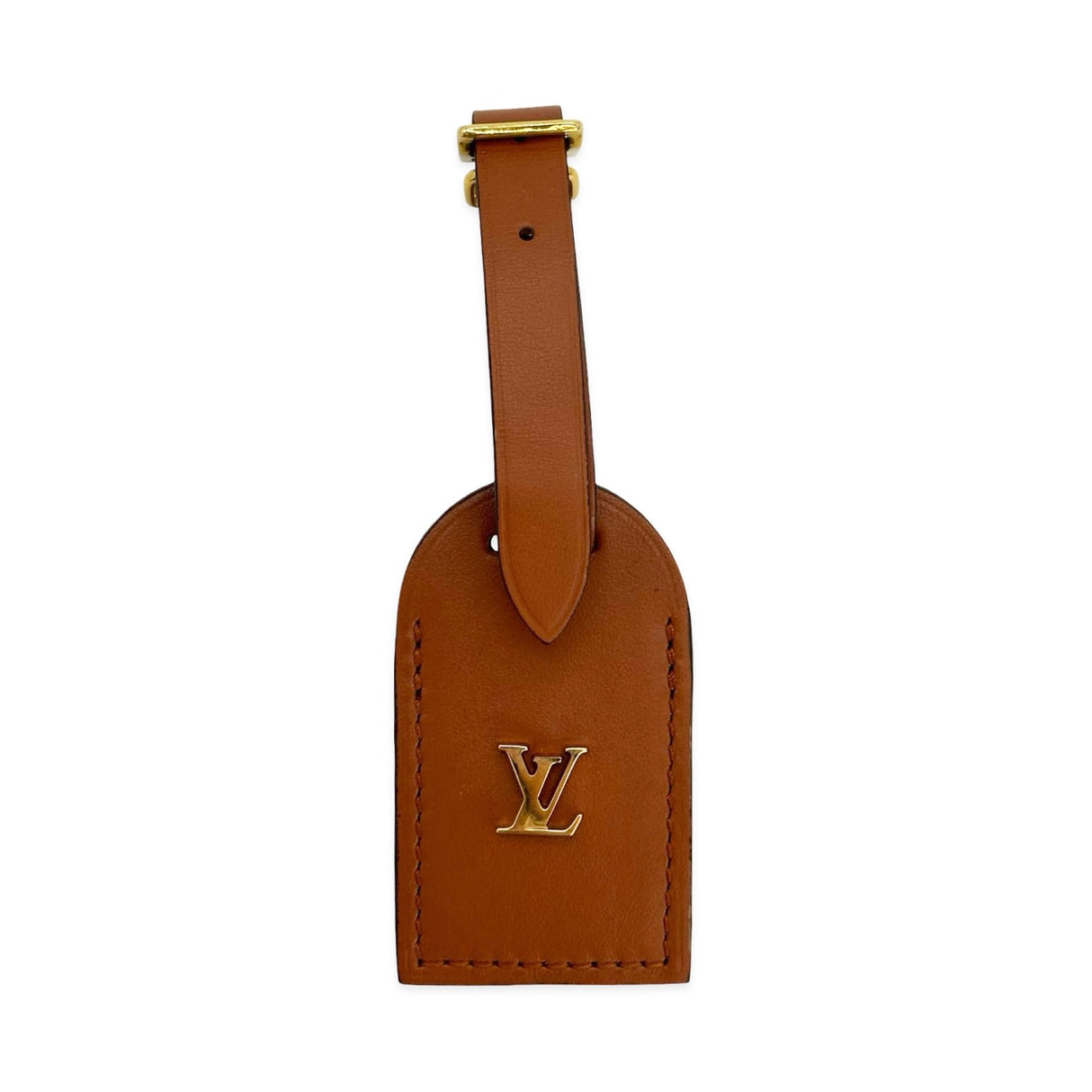 Brown Leather LV Luggage Tag