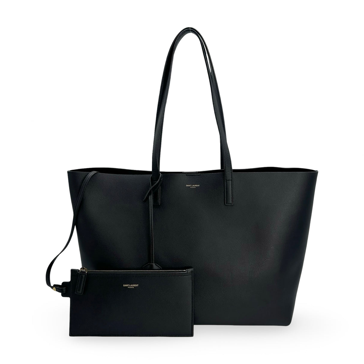 SAINT LAURENT: Leather Shopping Tote