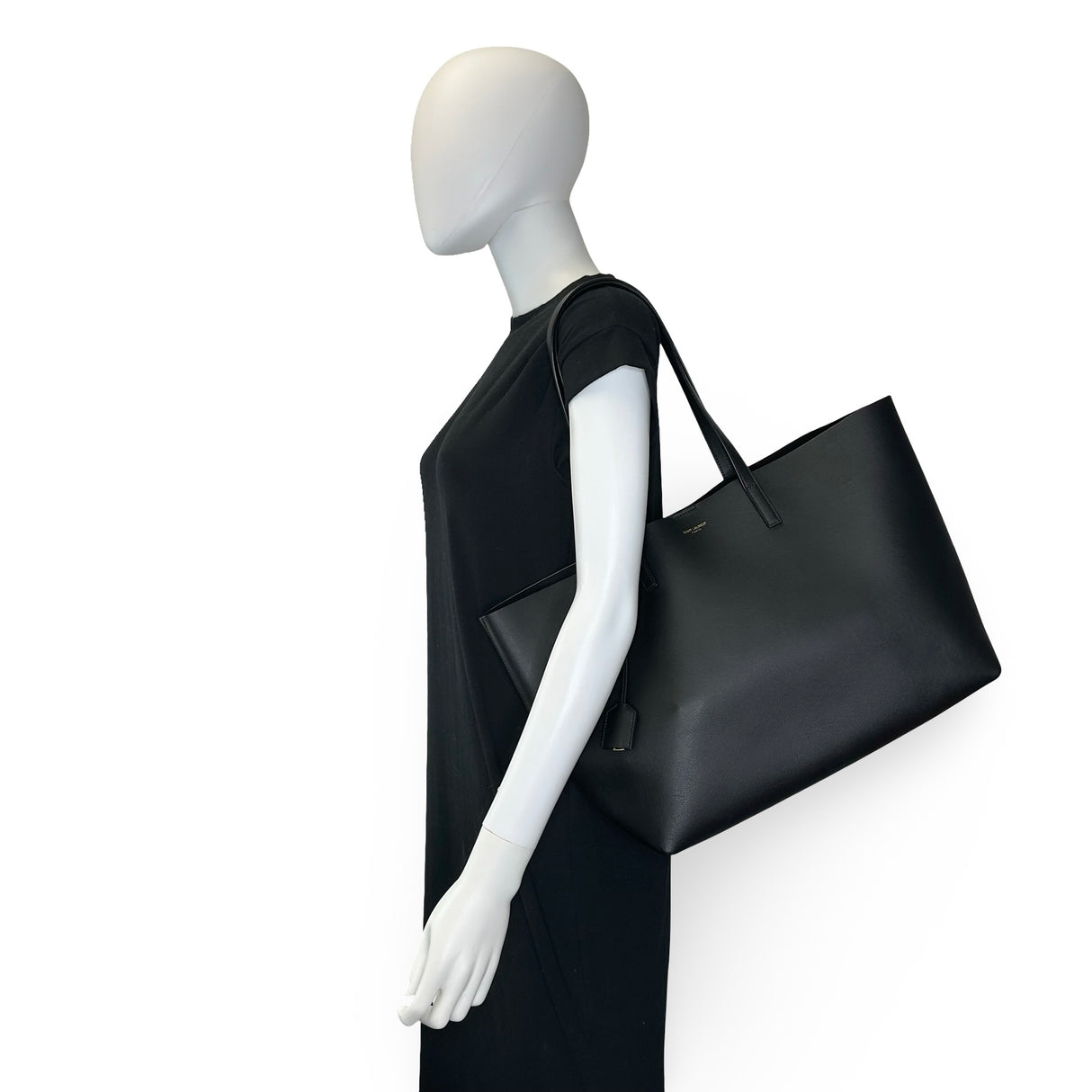 SAINT LAURENT: Leather Shopping Tote