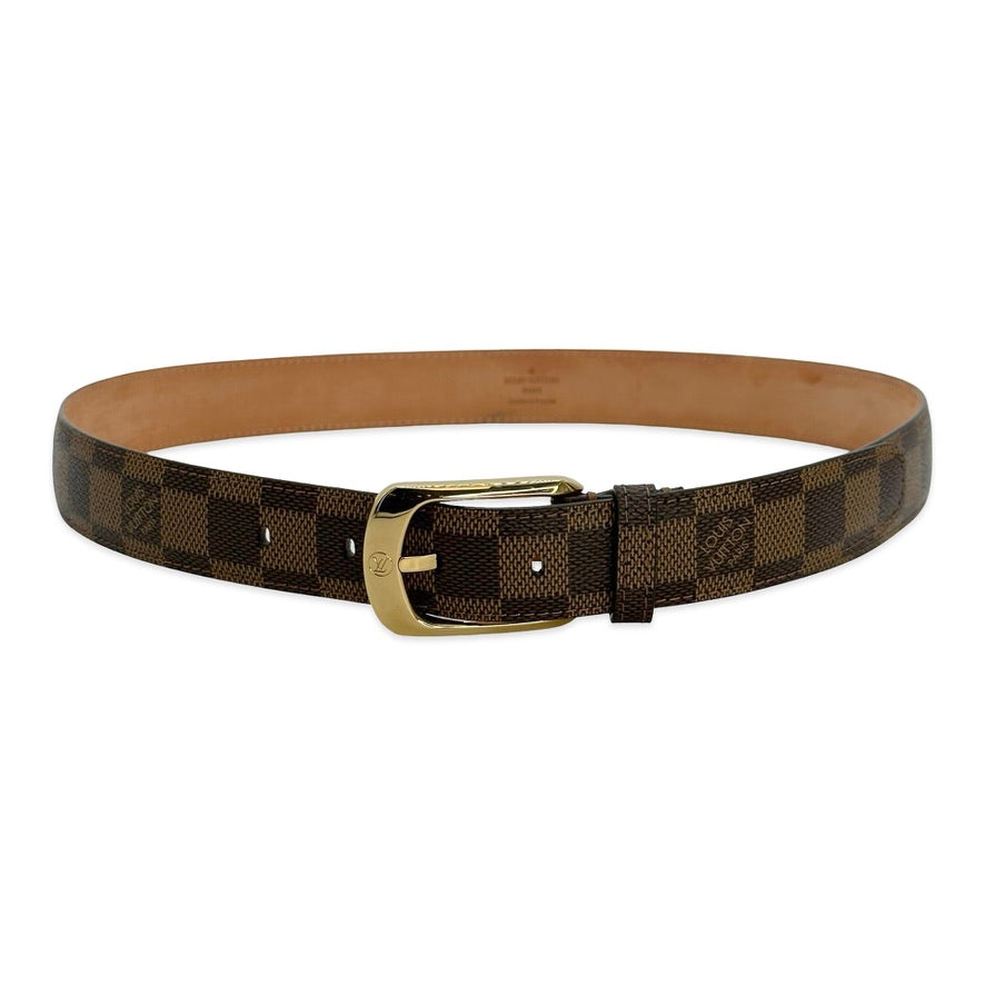 LOUIS VUITTON: Damier Ebene LV Ellipse Belt