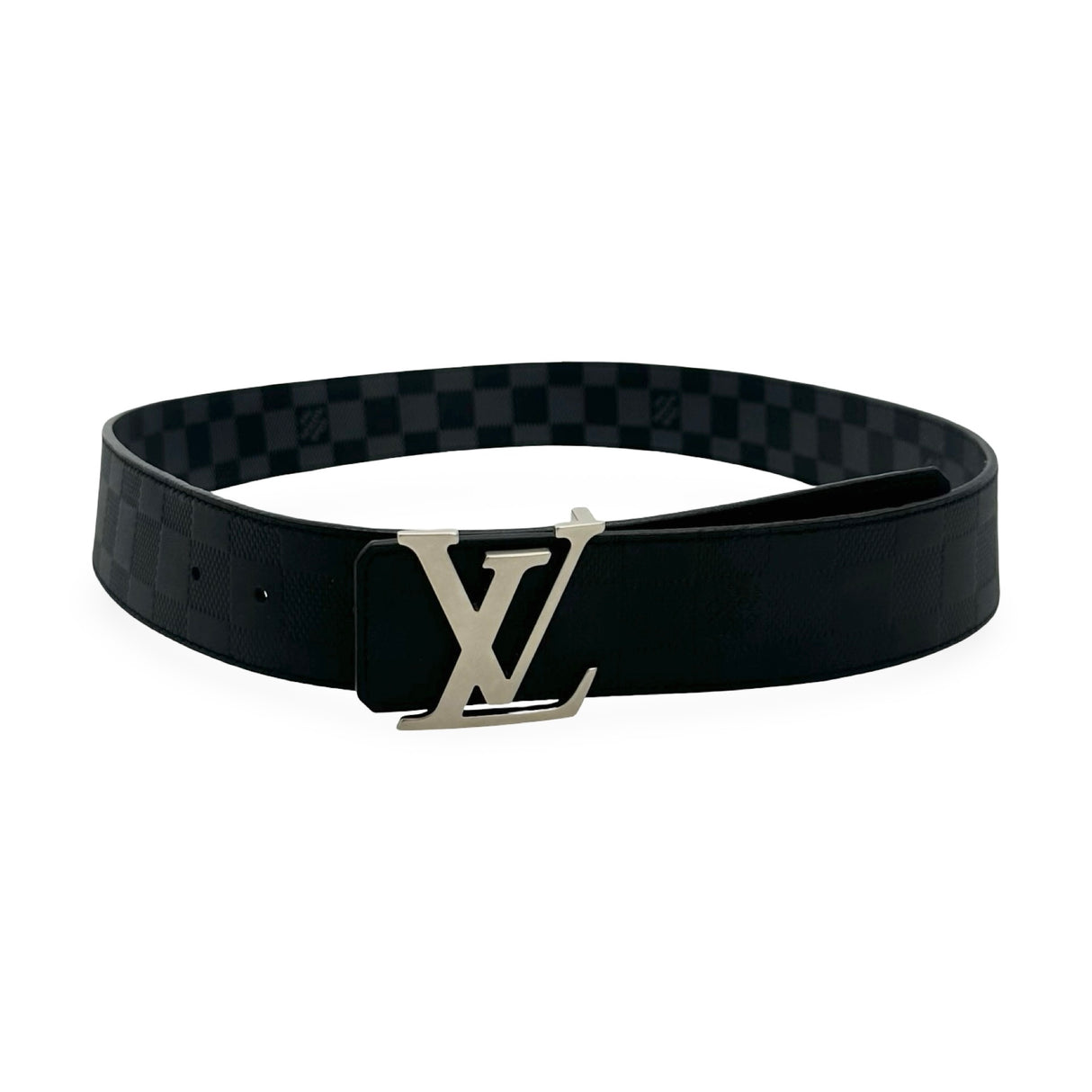 LOUIS VUITTON: Damier Graphite 40mm Reversible Initiales Belt