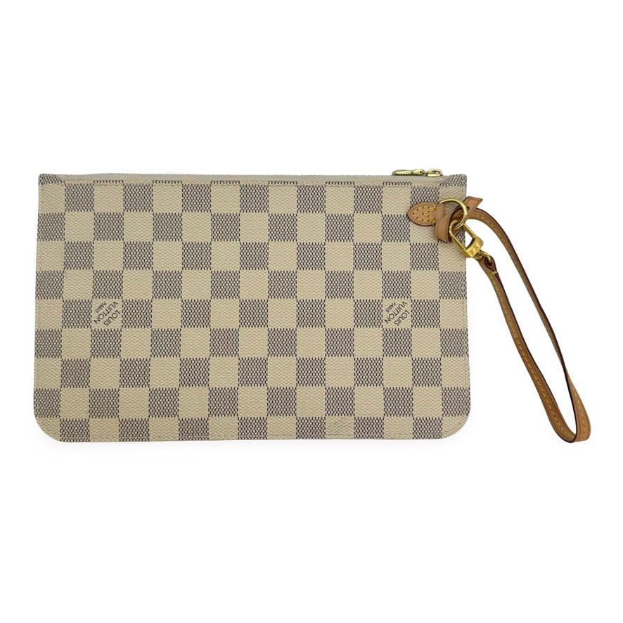 LOUIS VUITTON: Damier Azur Neverfull Pochette