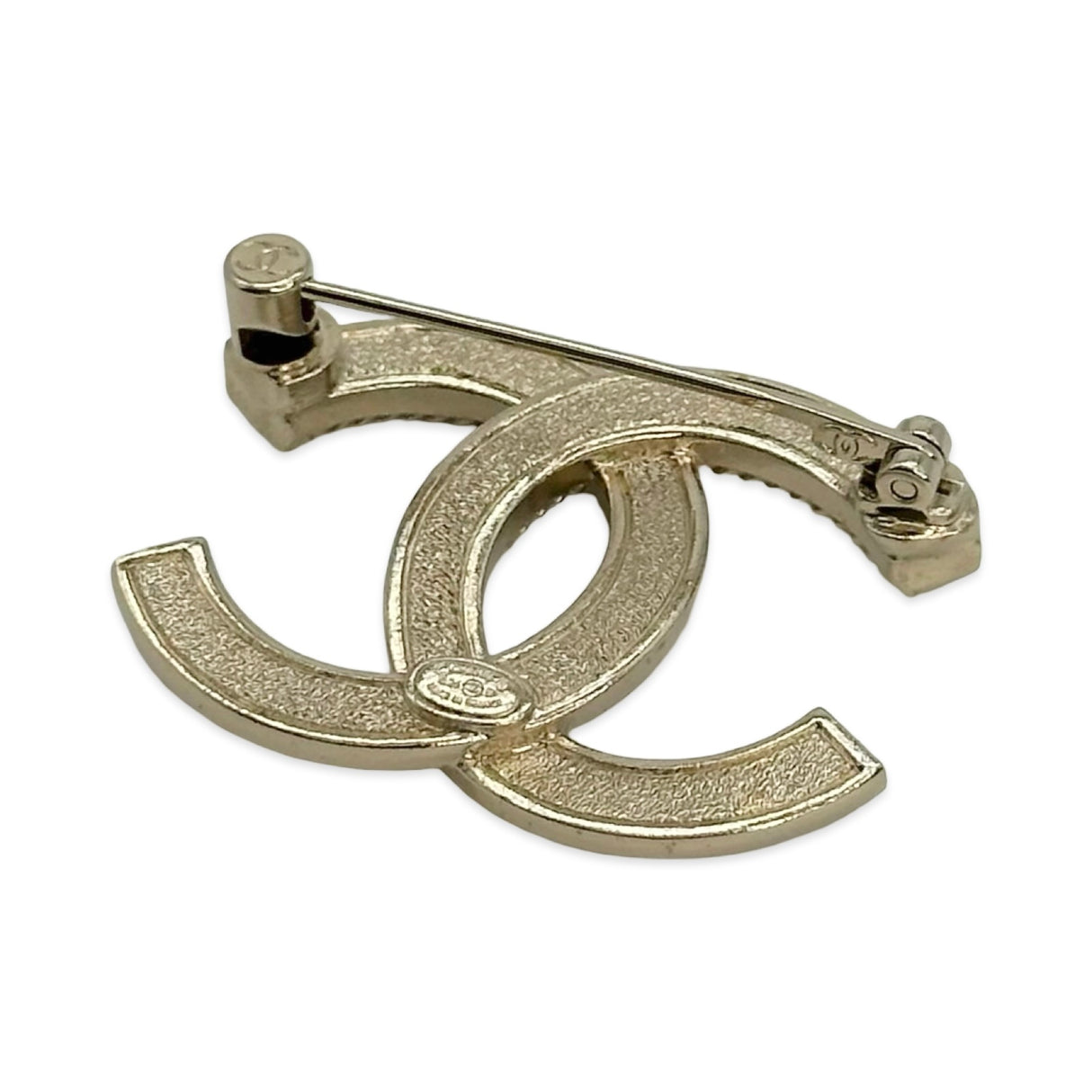 Crystal Chain CC Brooch