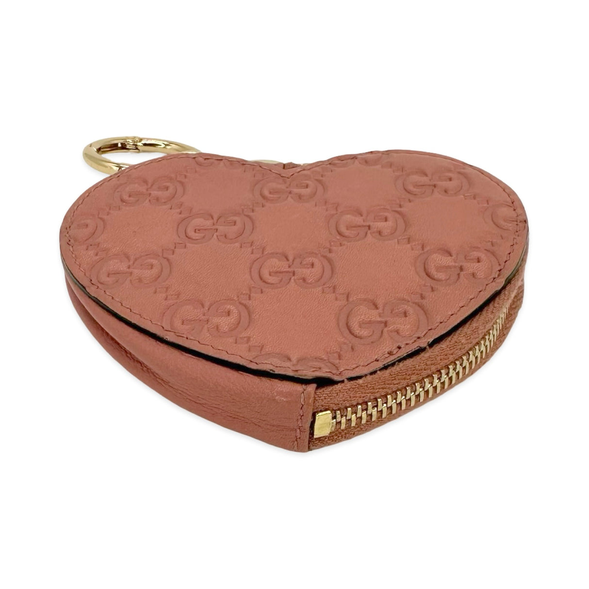 GUCCI: Microguccissima Heart Zip Coin Purse Key Pouch