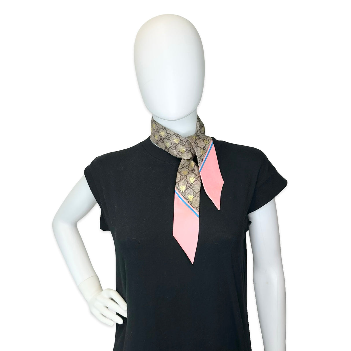 GUCCI: Silk GG Bee Neck Scarf