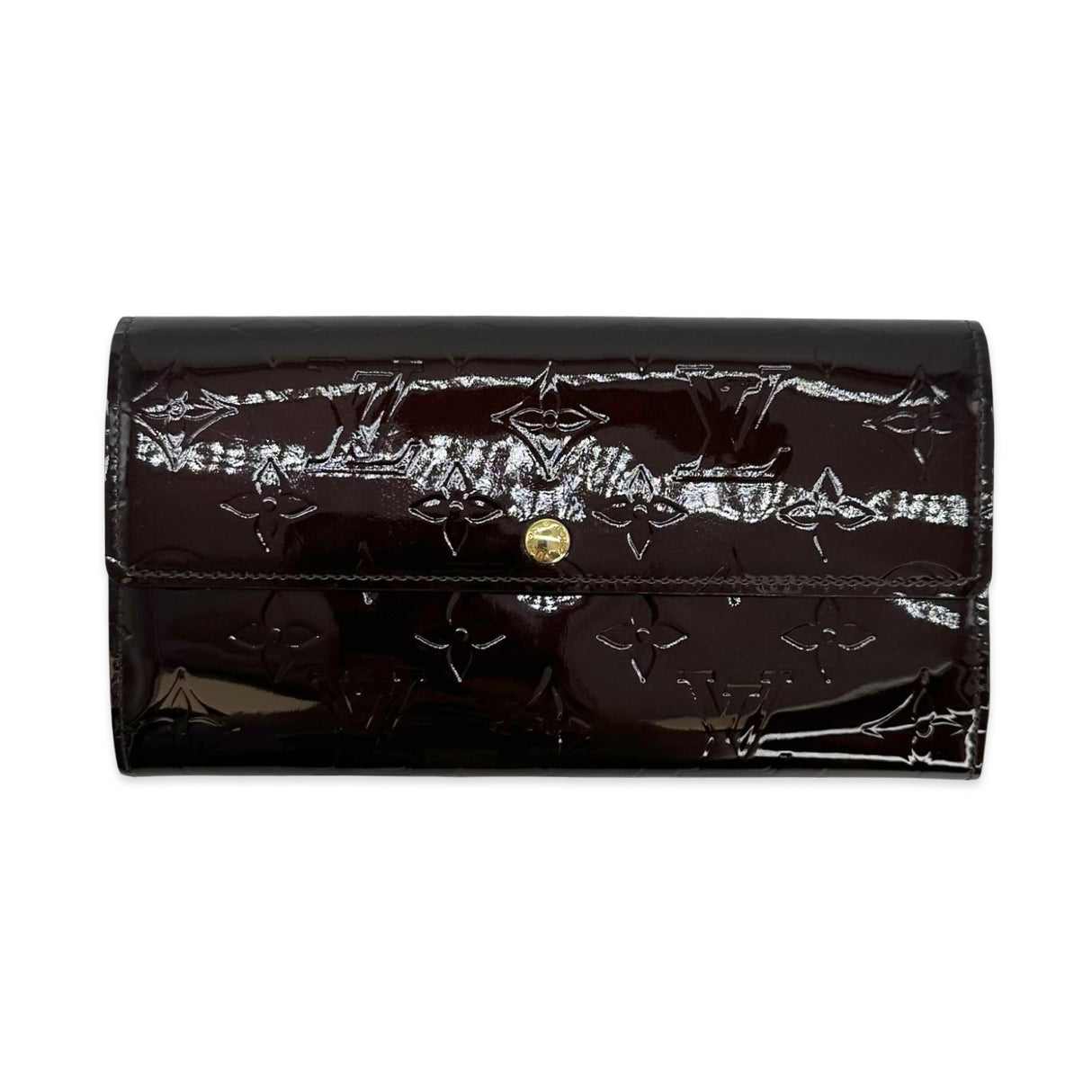 LOUIS VUITTON: Monogram Vernis Sarah Wallet