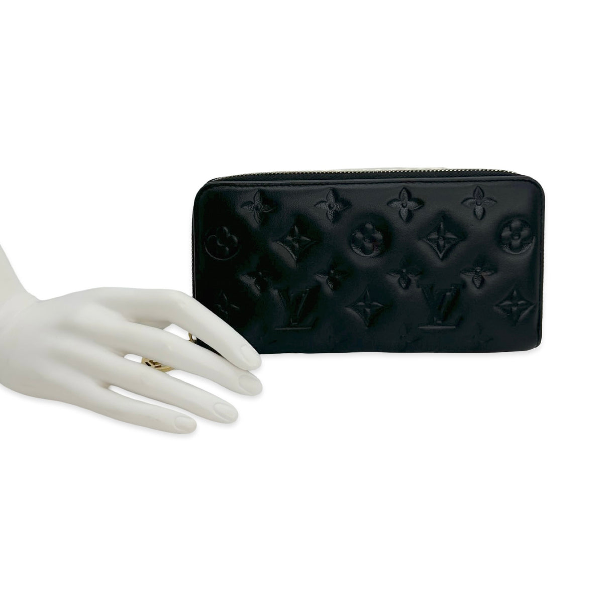 Monogram Embossed Lambskin Coussin Zippy Wallet