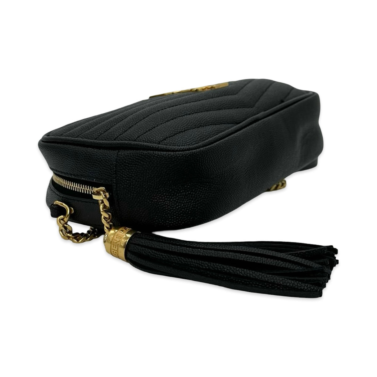 SAINT LAURENT: Quilted Grain de Poudre Mini Lou Camera Bag