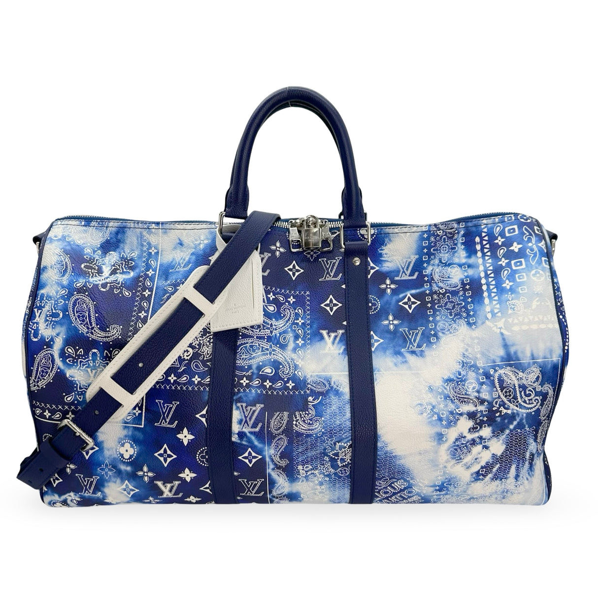 LOUIS VUITTON: Calfskin Monogram Bandana Keepall Bandouliere 50
