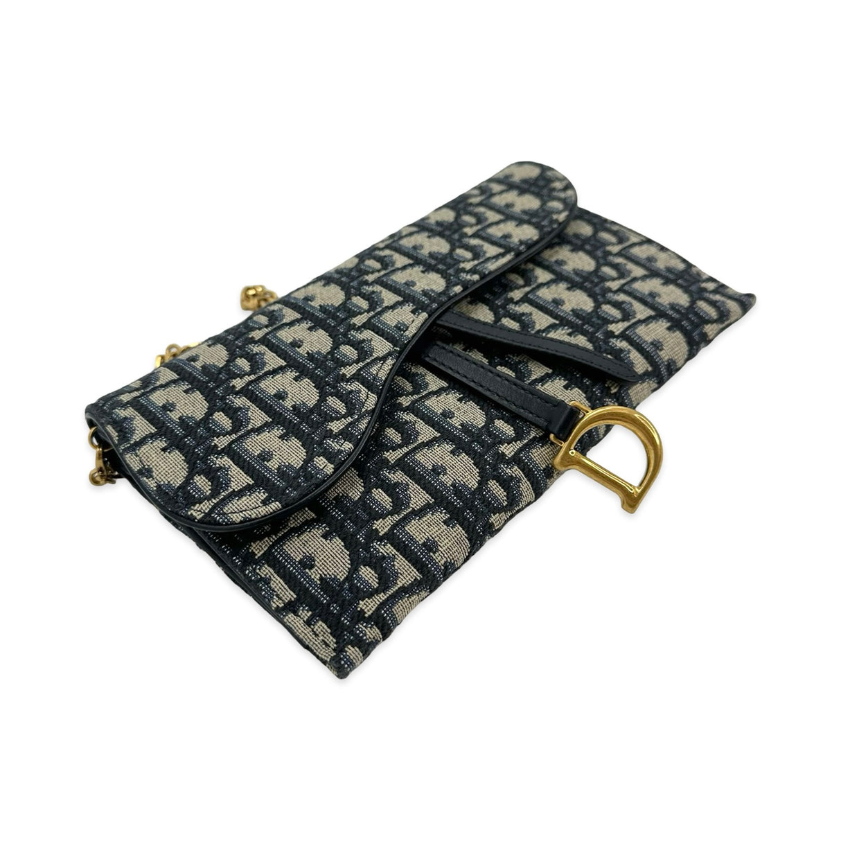 Oblique Long Saddle Wallet with Chain