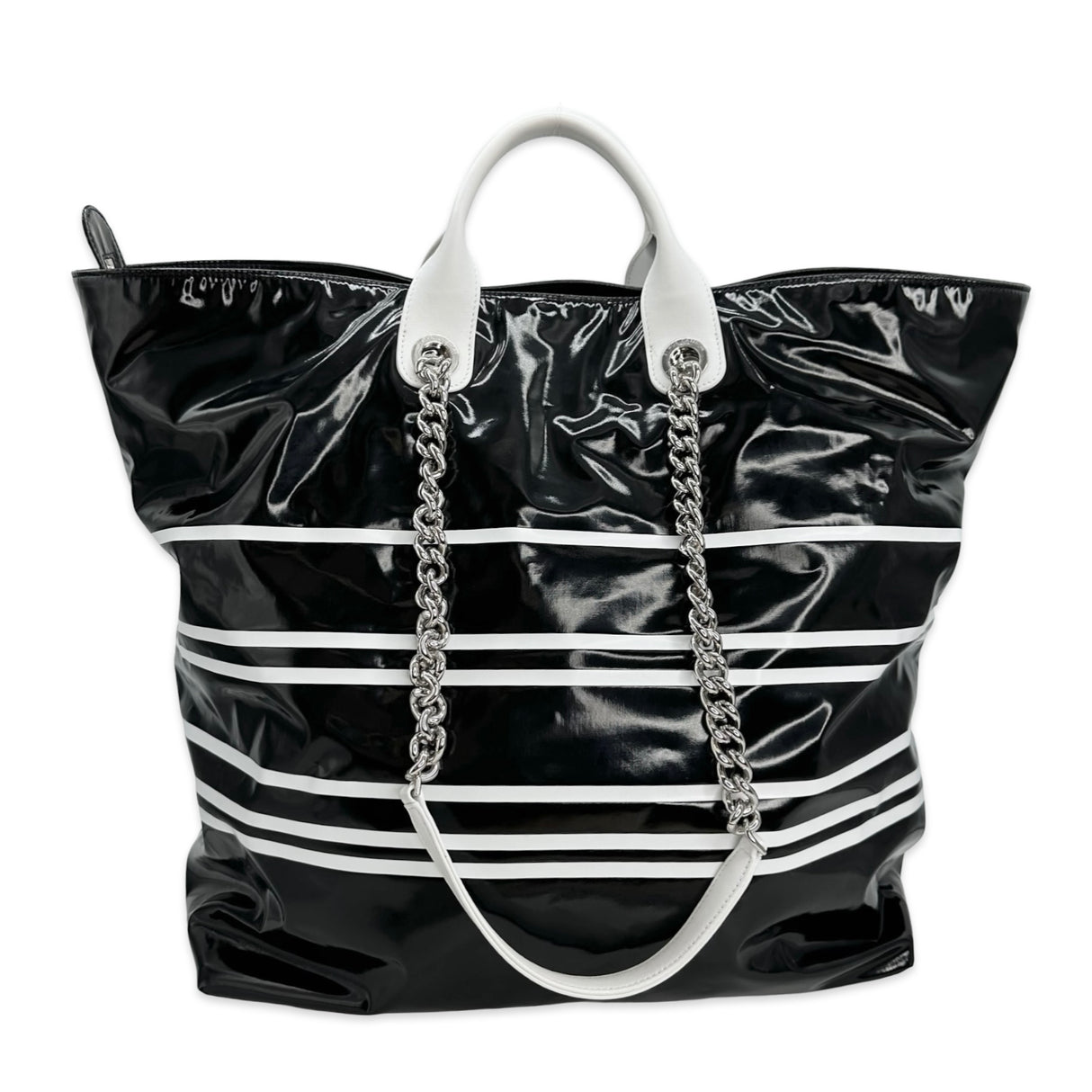 CHANEL: Vinyl La Pausa Large Zip Shopping Tote