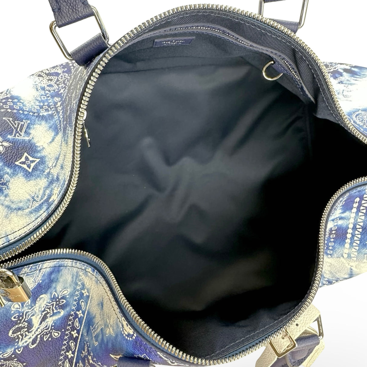 LOUIS VUITTON: Calfskin Monogram Bandana Keepall Bandouliere 50