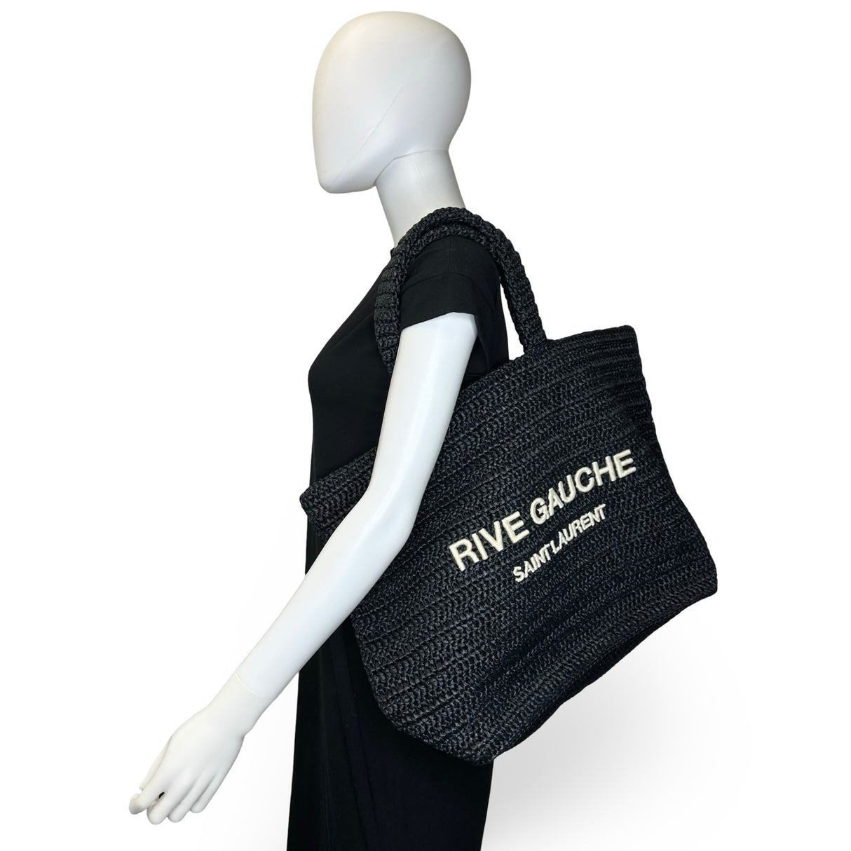 SAINT LAURENT: Raffia Rive Gauche Tote