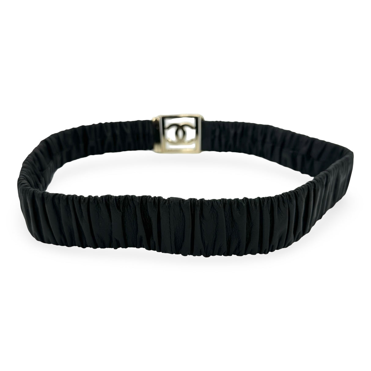 CHANEL: Lambskin Ruched CC Belt