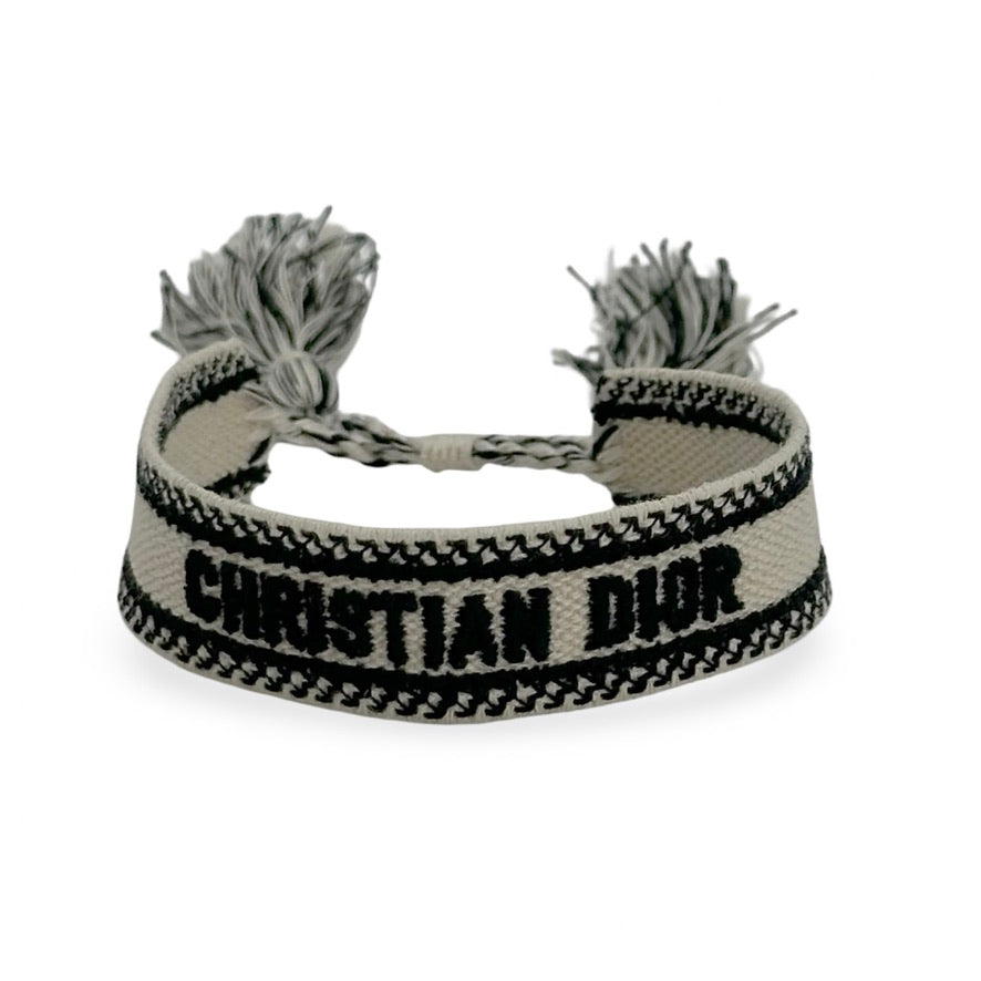 CHRISTIAN DIOR: Embroidered Cotton Bracelet
