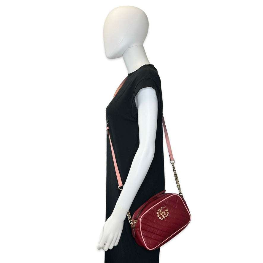 GUCCI: Quilted Leather GG Torchon Small Marmont Camera Bag