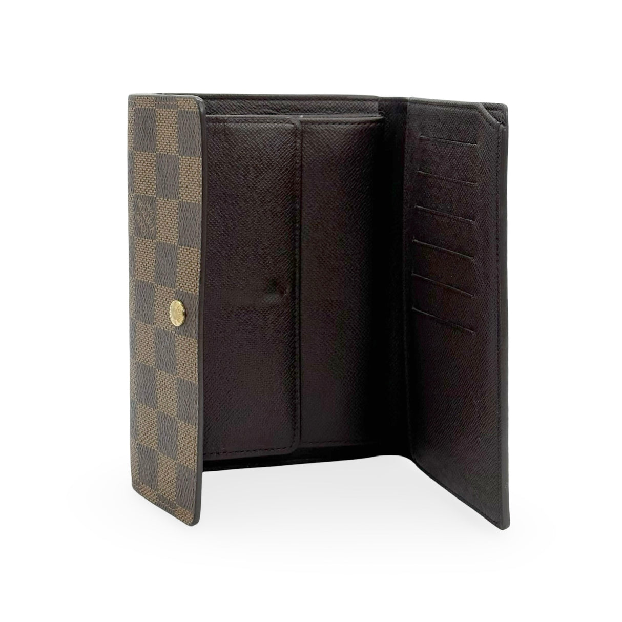 LOUIS VUITTON: Damier Ebene Porte Tresor Etui Trifold Wallet