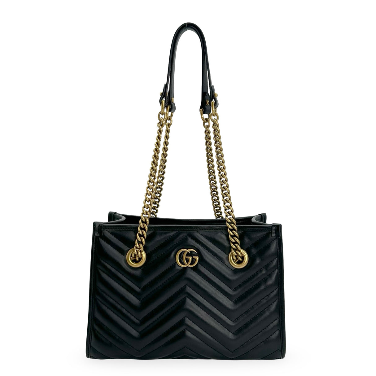 GUCCI: Quilted Leather GG Marmont Small Tote