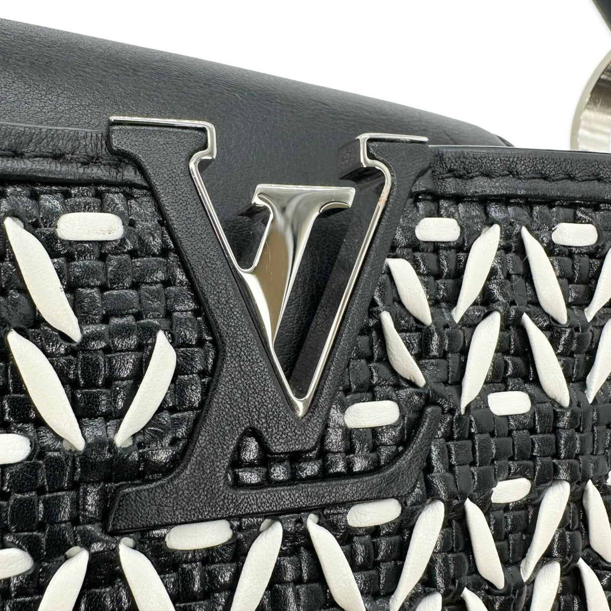 Woven Leather Capucines BB