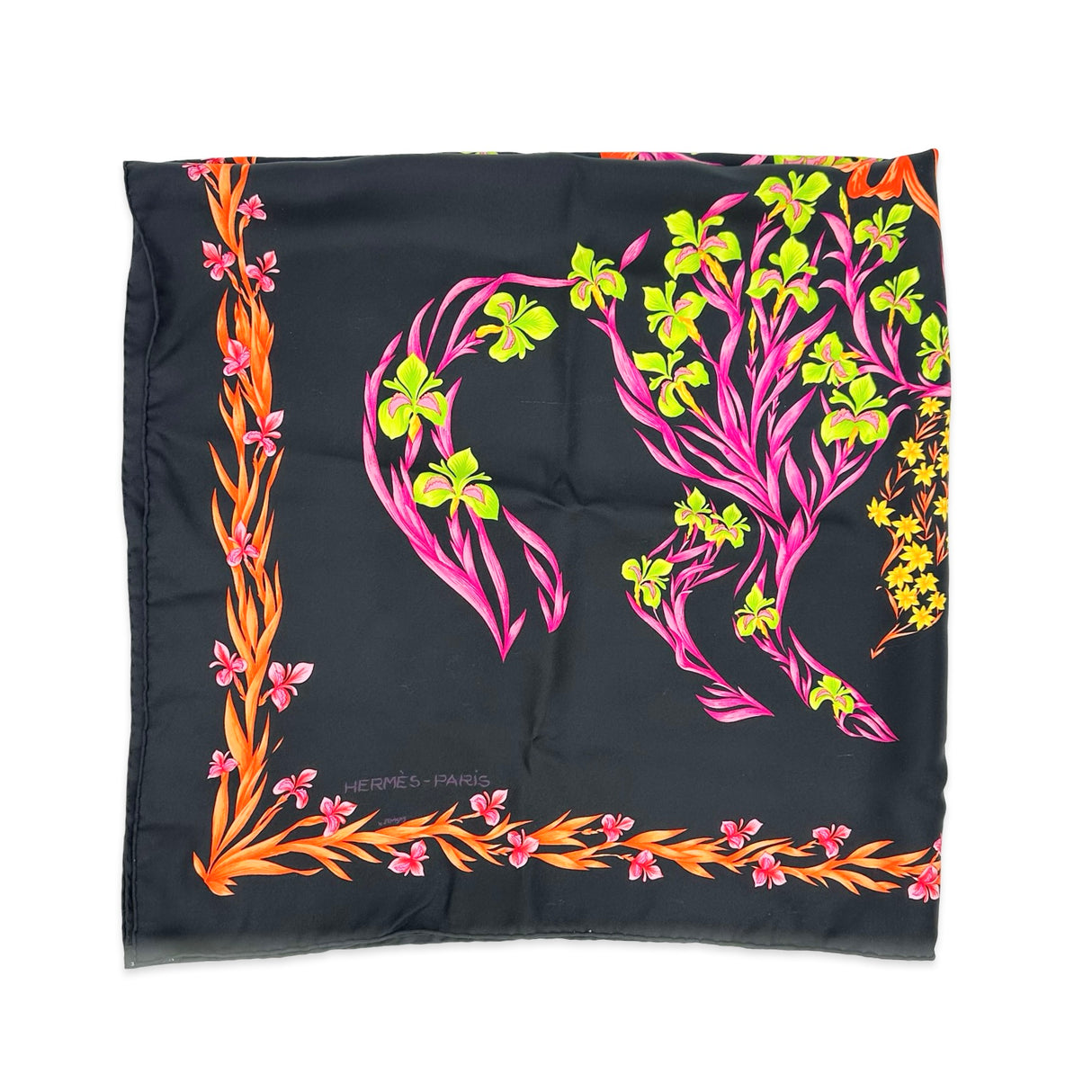 HERMES: Silk Cheval Fleuri 90 Scarf
