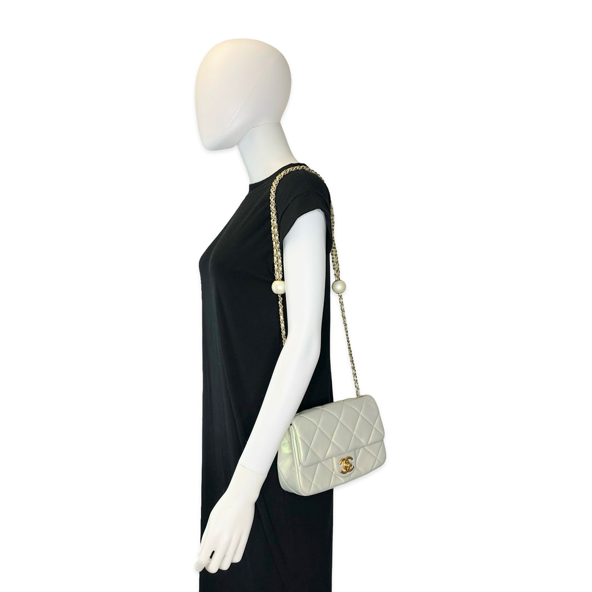 CHANEL: Quilted Lambskin Pearly Small Flap Bag