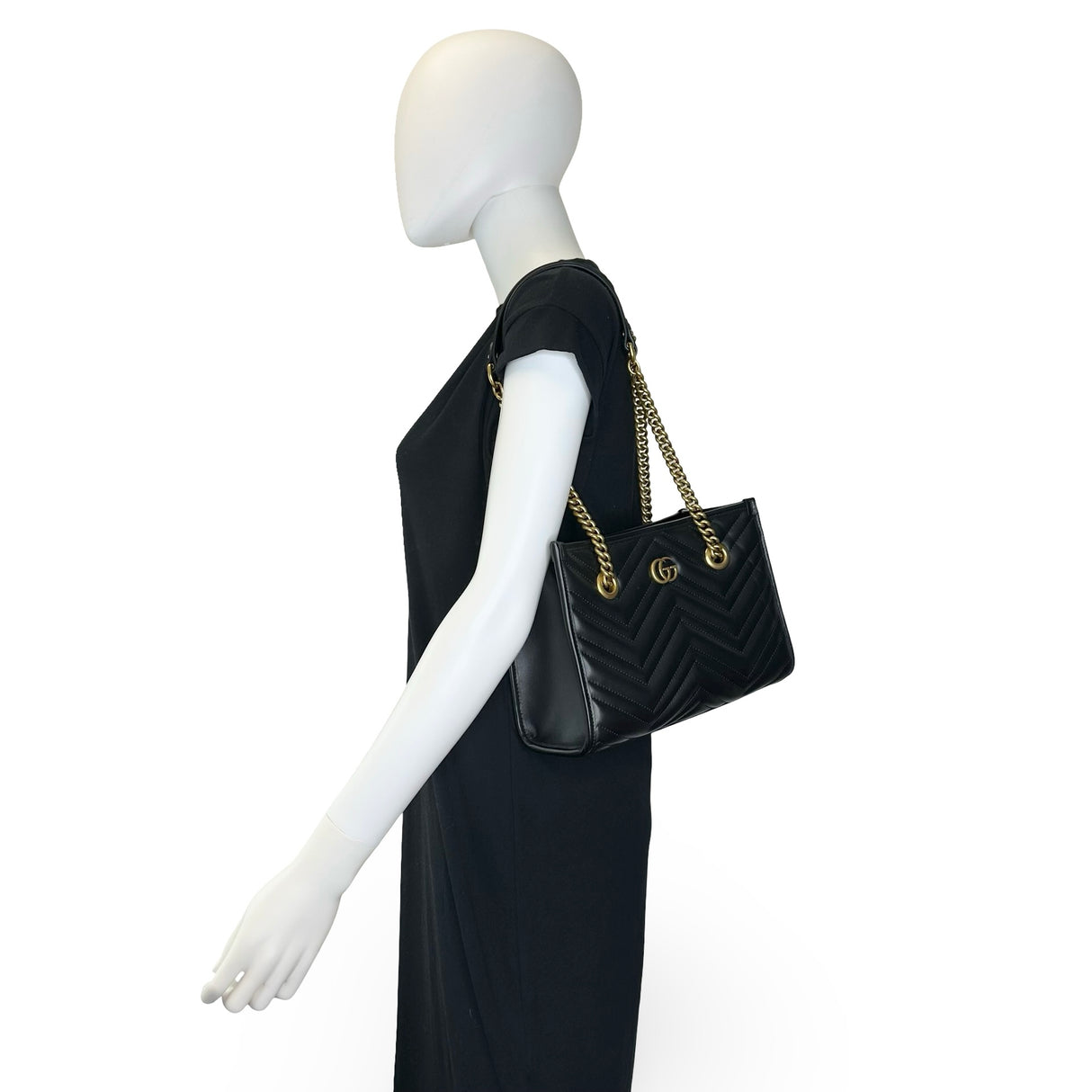 GUCCI: Quilted Leather GG Marmont Small Tote