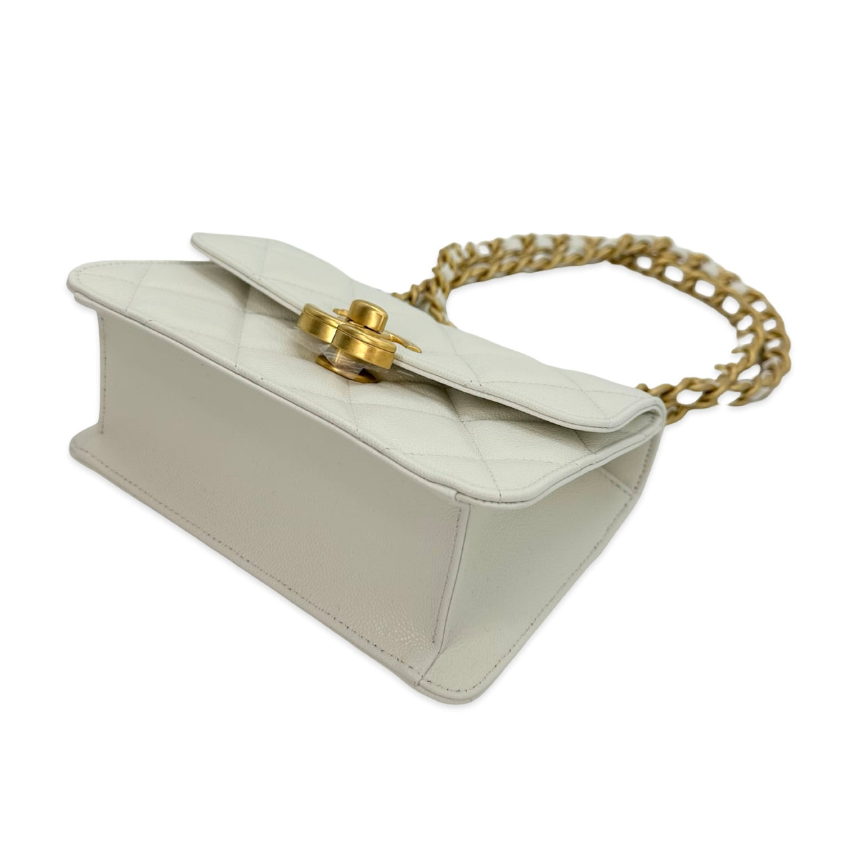 CHANEL: Quilted Caviar Small Chain Flap Bag