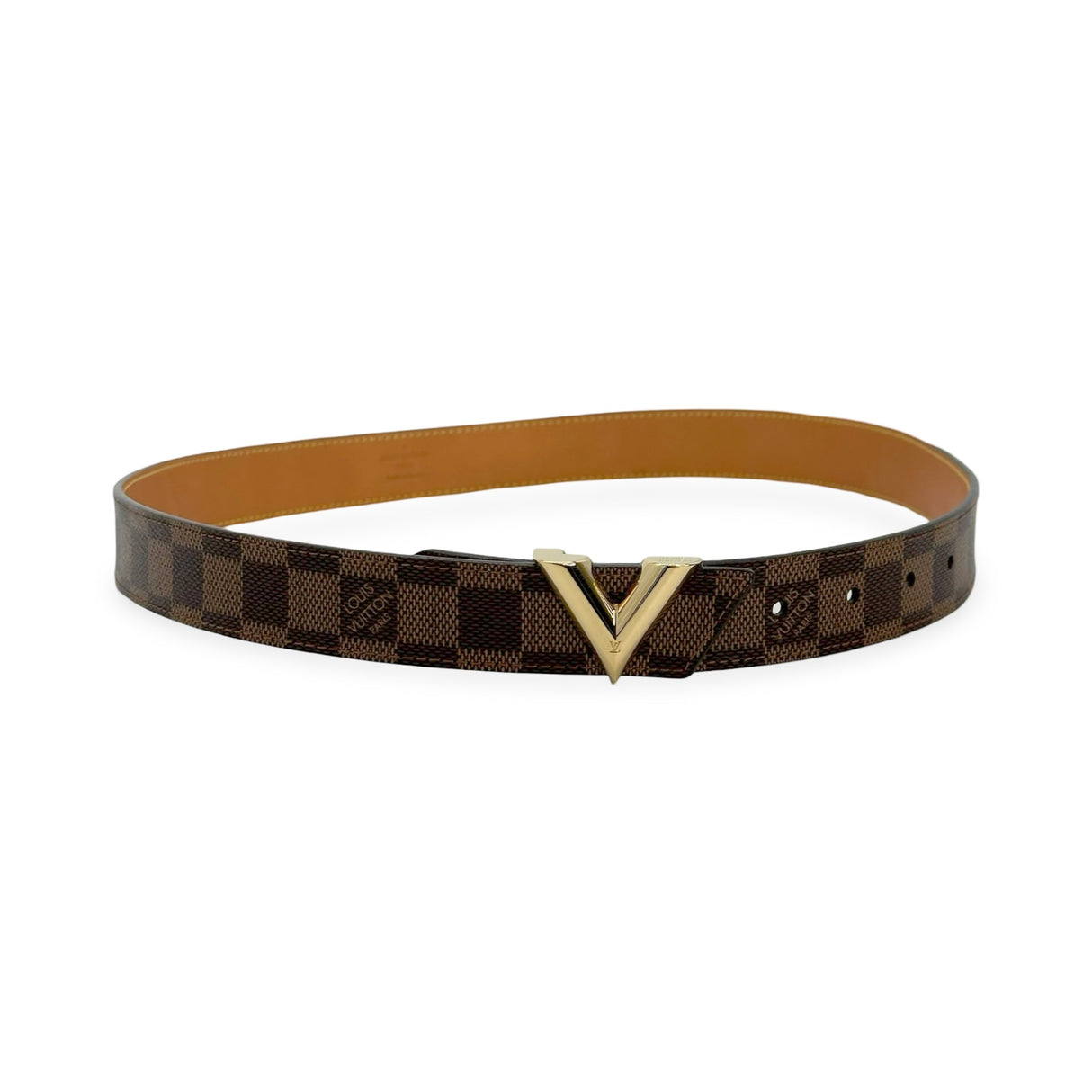 LOUIS VUITTON: Damier Ebene Essential V Belt