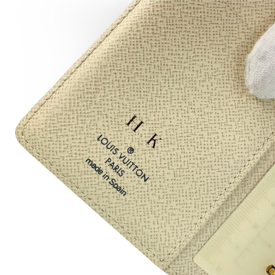 LOUIS VUITTON: Damier Azur Small Ring Agenda Cover