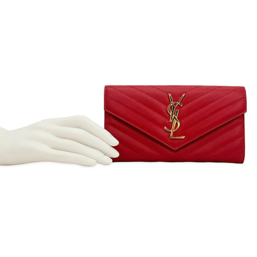 Quilted Grain de Poudre Cassandre Large Flap Wallet