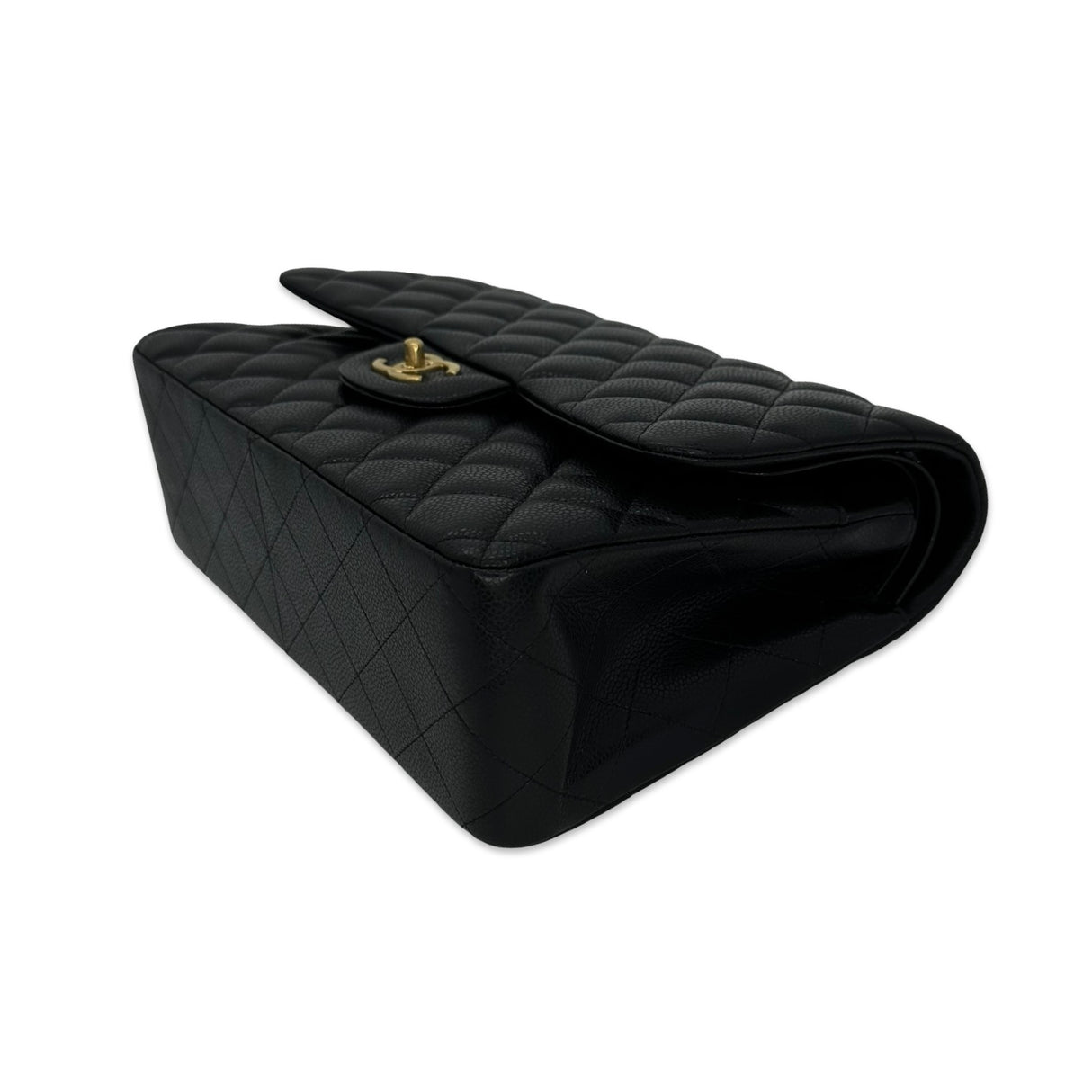 CHANEL: Quilted Caviar Jumbo Classic Double Flap