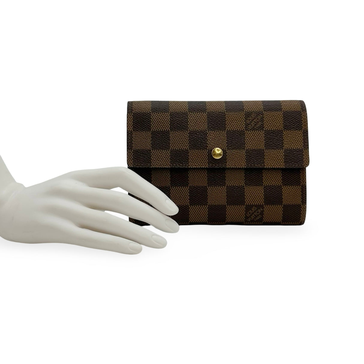 LOUIS VUITTON: Damier Ebene Porte Tresor Etui Trifold Wallet
