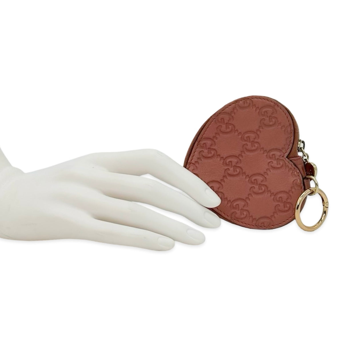 GUCCI: Microguccissima Heart Zip Coin Purse Key Pouch