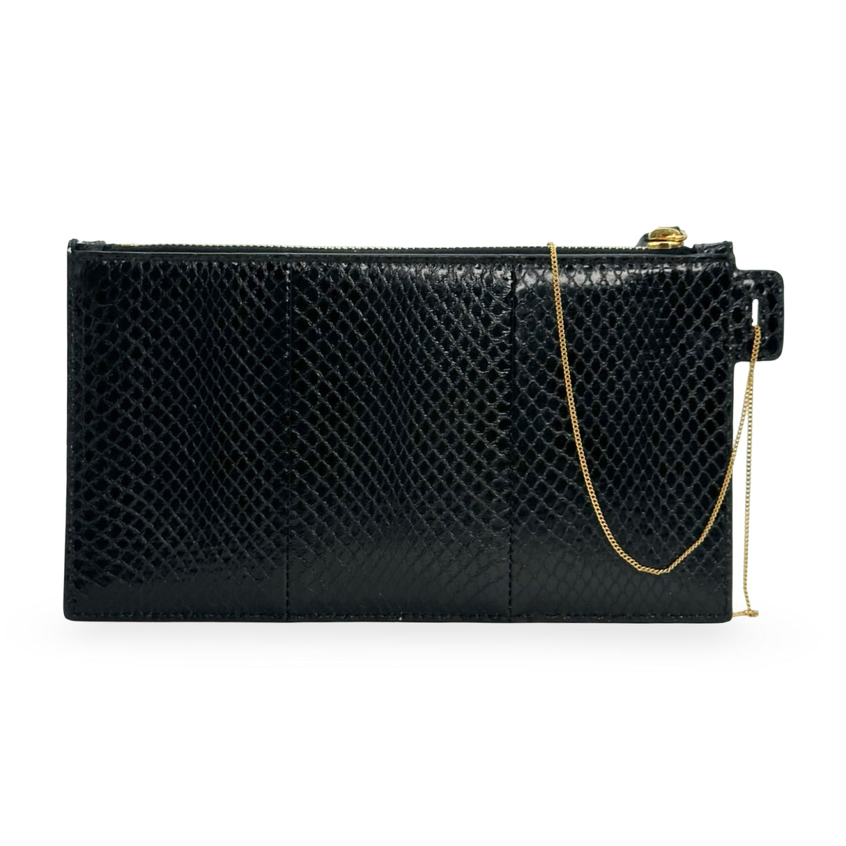 SAINT LAURENT: Snakeskin Pouch Chain Clutch
