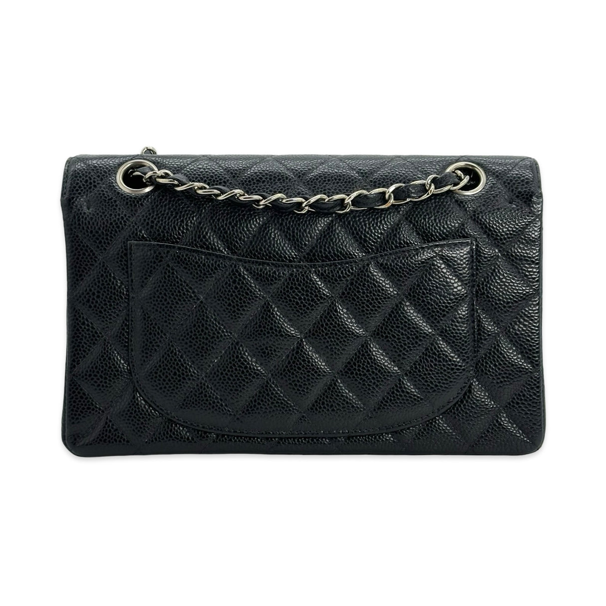 CHANEL: Quilted Caviar Small Classic Double Flap