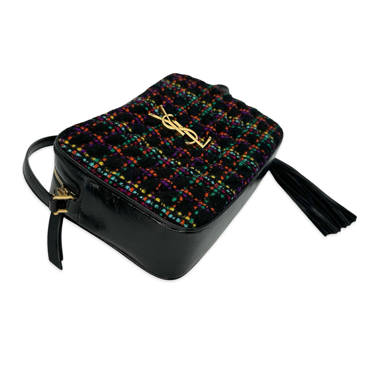 SAINT LAURENT: Tweed Small Lou Camera Bag