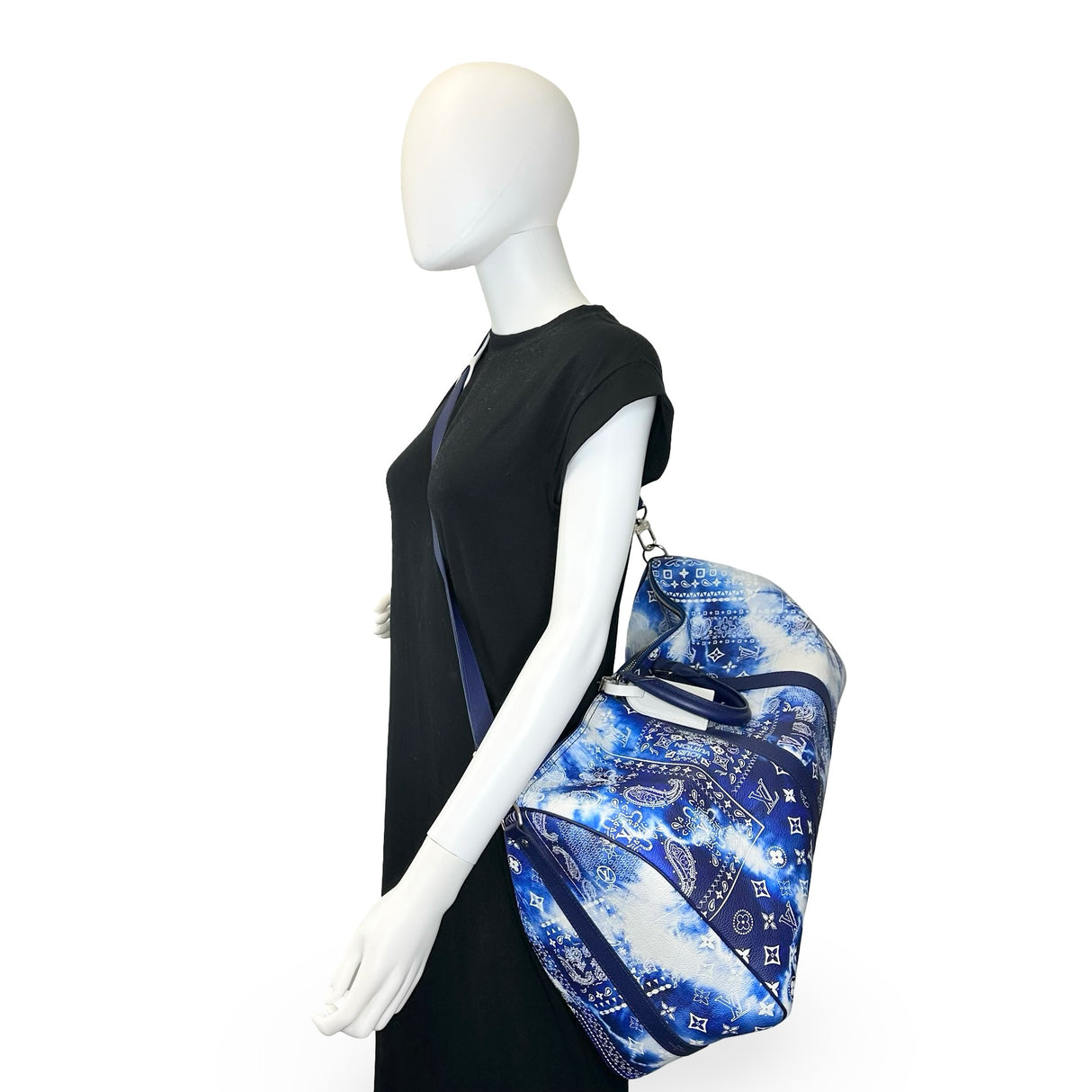 LOUIS VUITTON: Calfskin Monogram Bandana Keepall Bandouliere 50