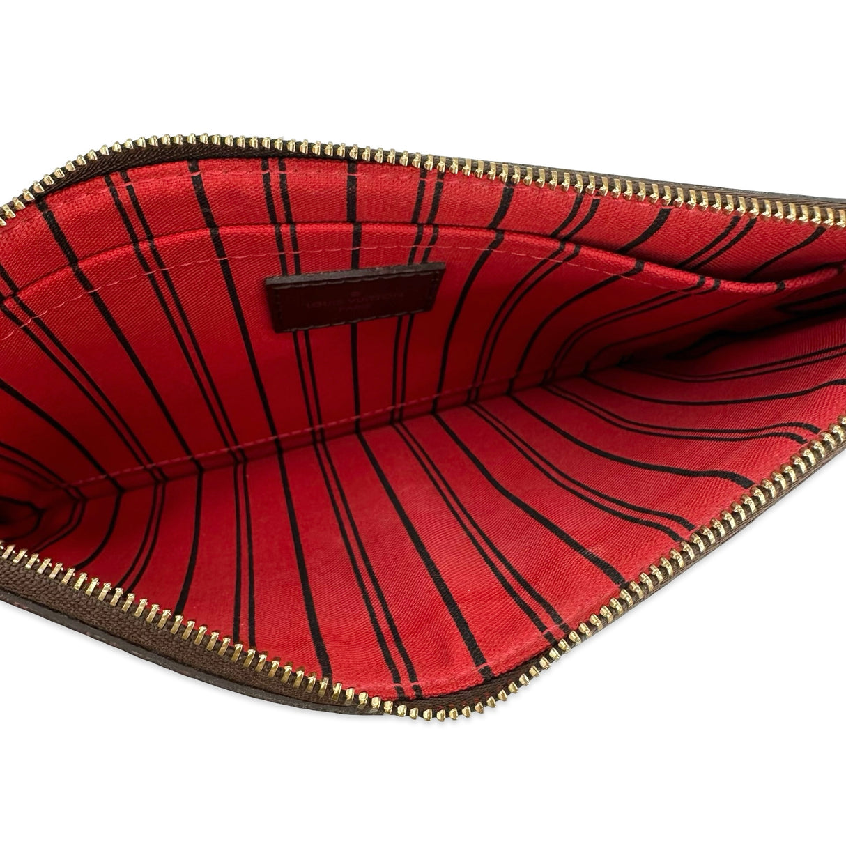 LOUIS VUITTON: Damier Ebene Neverfull Pochette