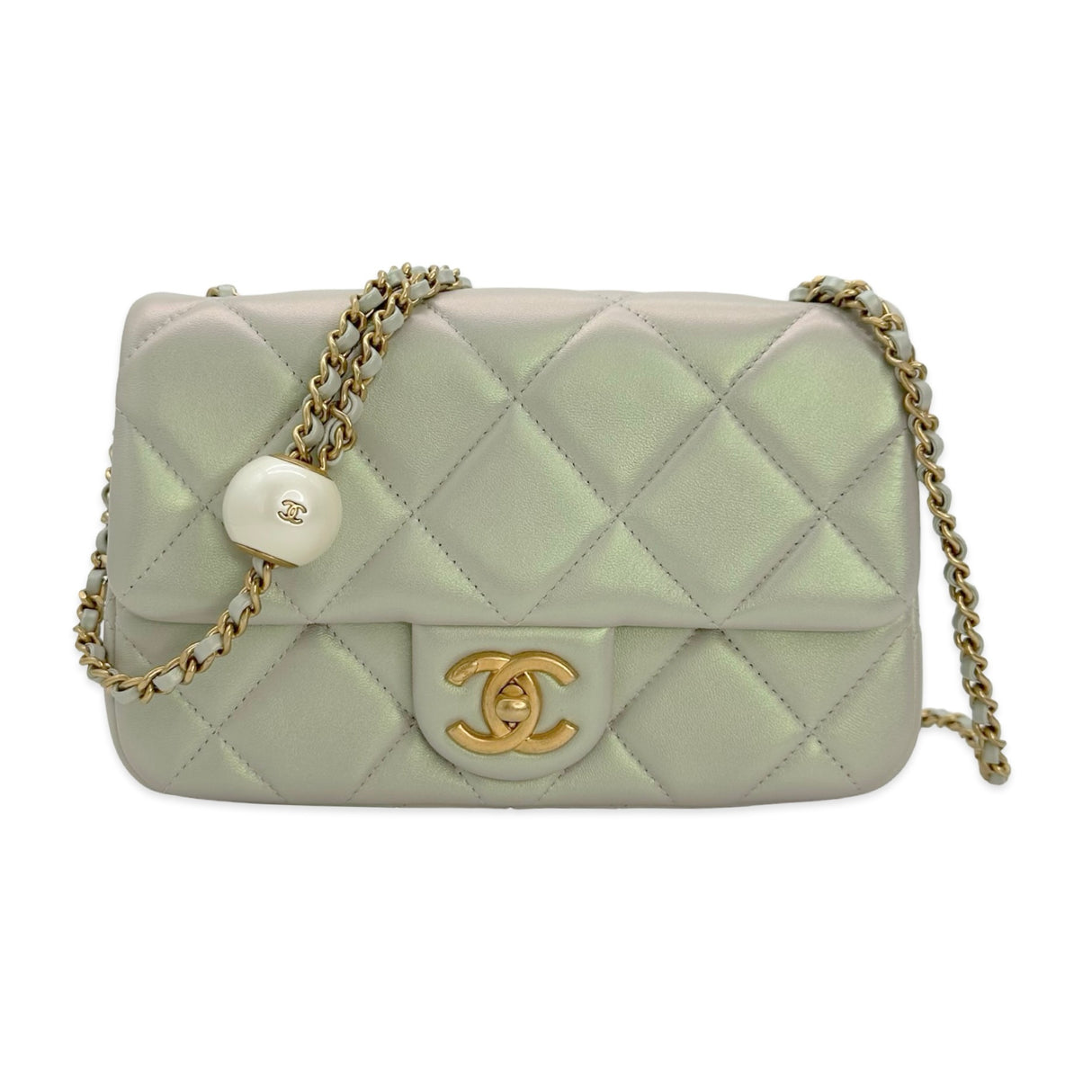CHANEL: Quilted Lambskin Pearly Small Flap Bag