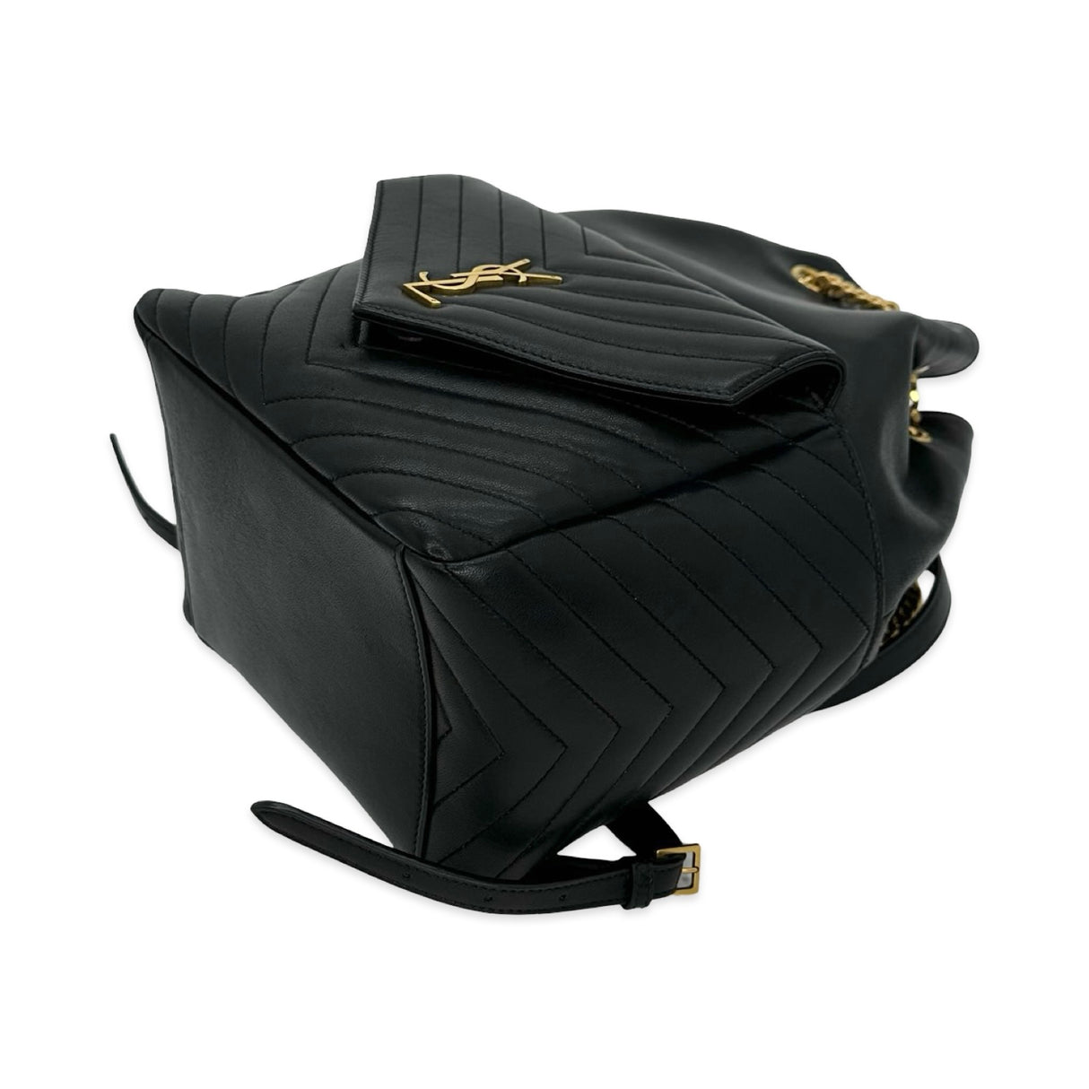 SAINT LAURENT: Chevron Quilted Lambskin Joe Backpack