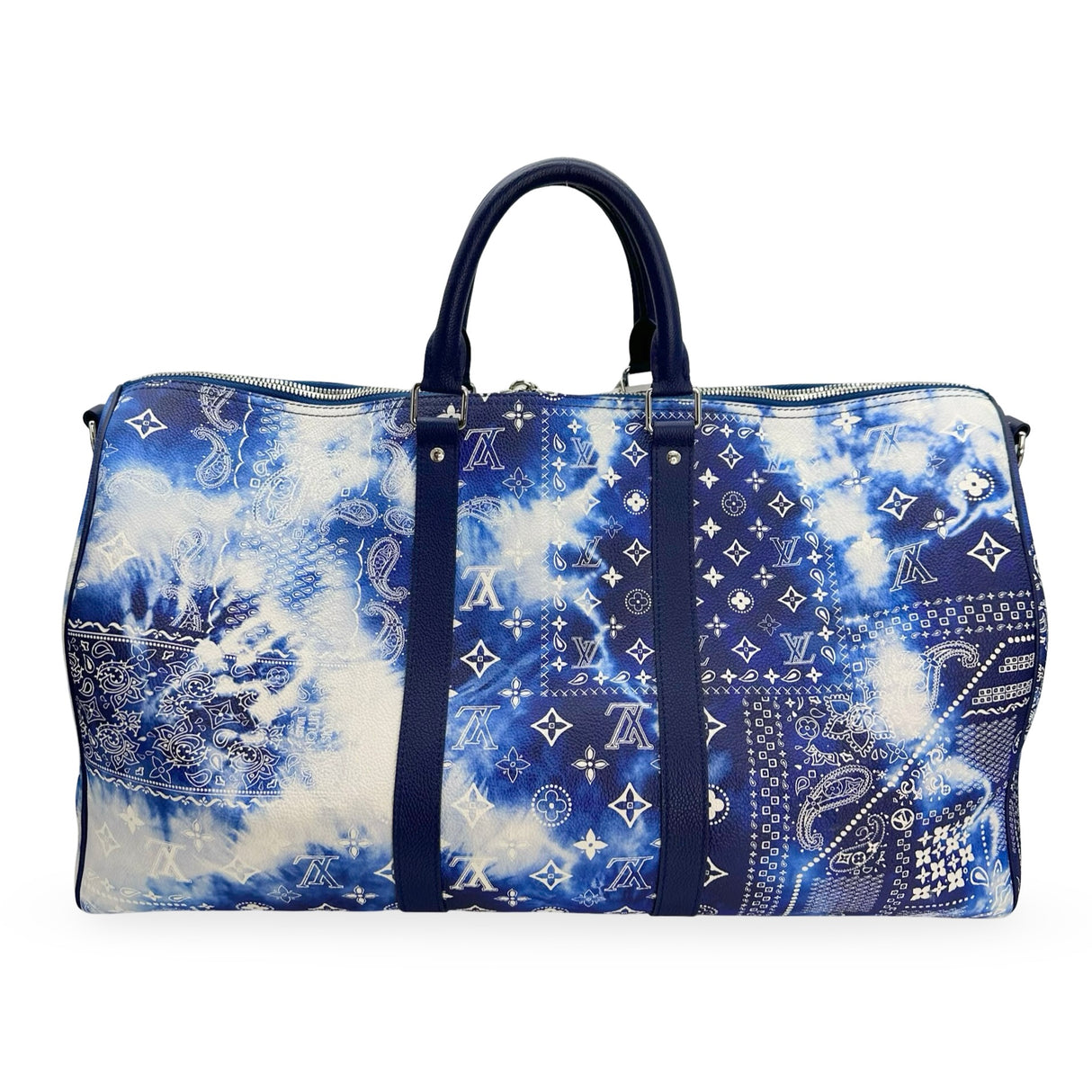 LOUIS VUITTON: Calfskin Monogram Bandana Keepall Bandouliere 50