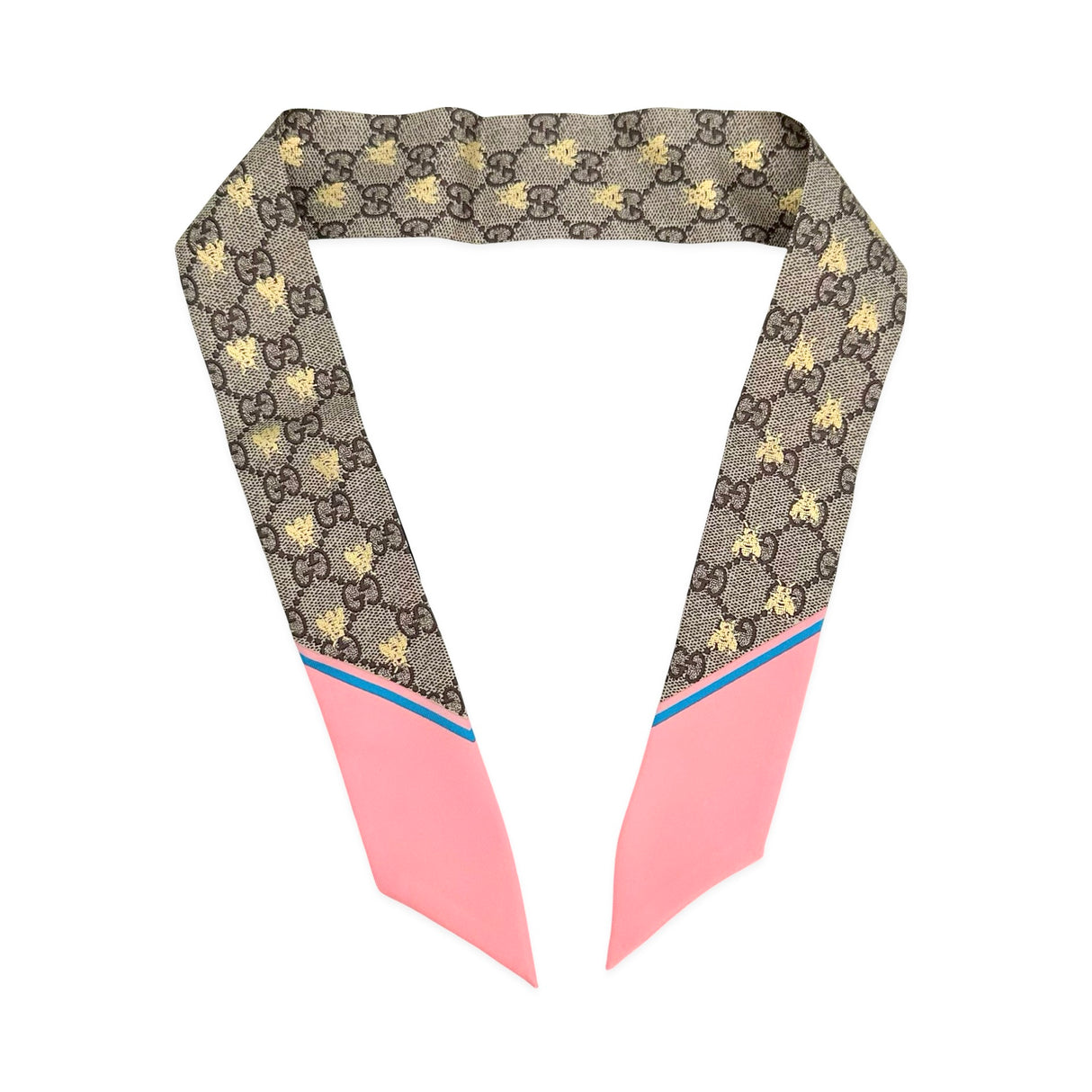 GUCCI: Silk GG Bee Neck Scarf