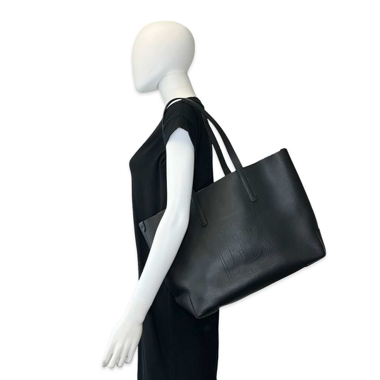 BURBERRY: Grained Leather Embossed Tote