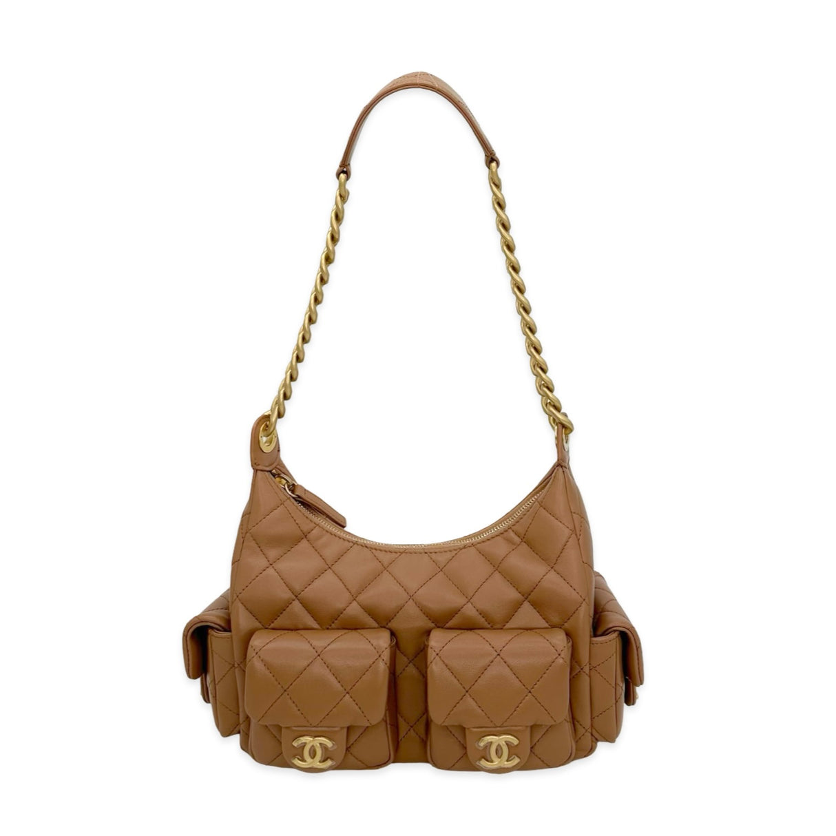 CHANEL: Quilted Lambskin Trendy Pocket Hobo Bag